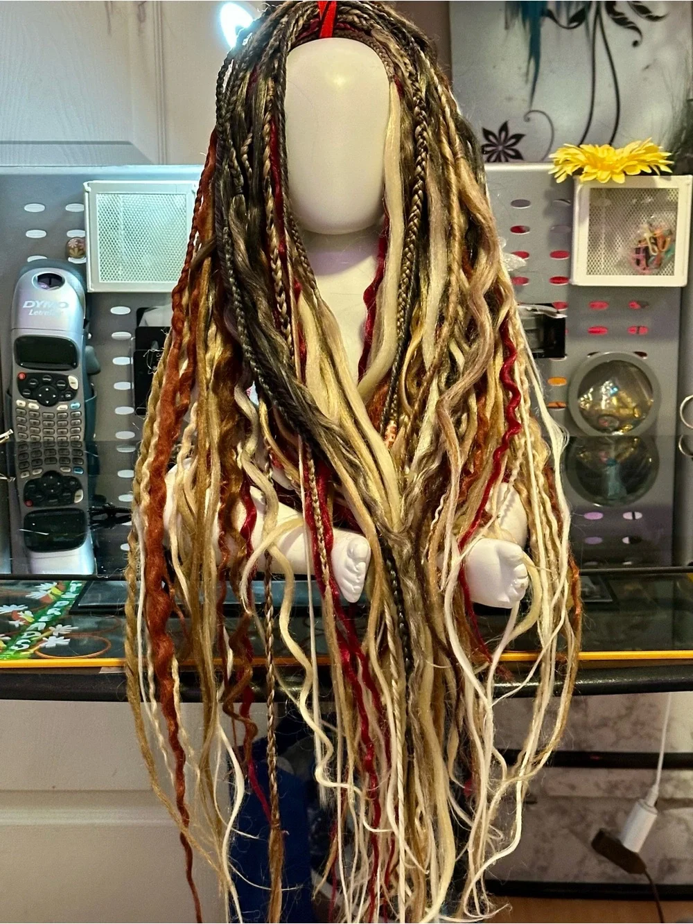 Full Viking Multicolor Boho Hair Dreadful Dreadlocks 70DE